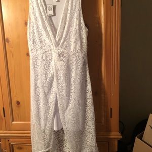 White romper with lace cover